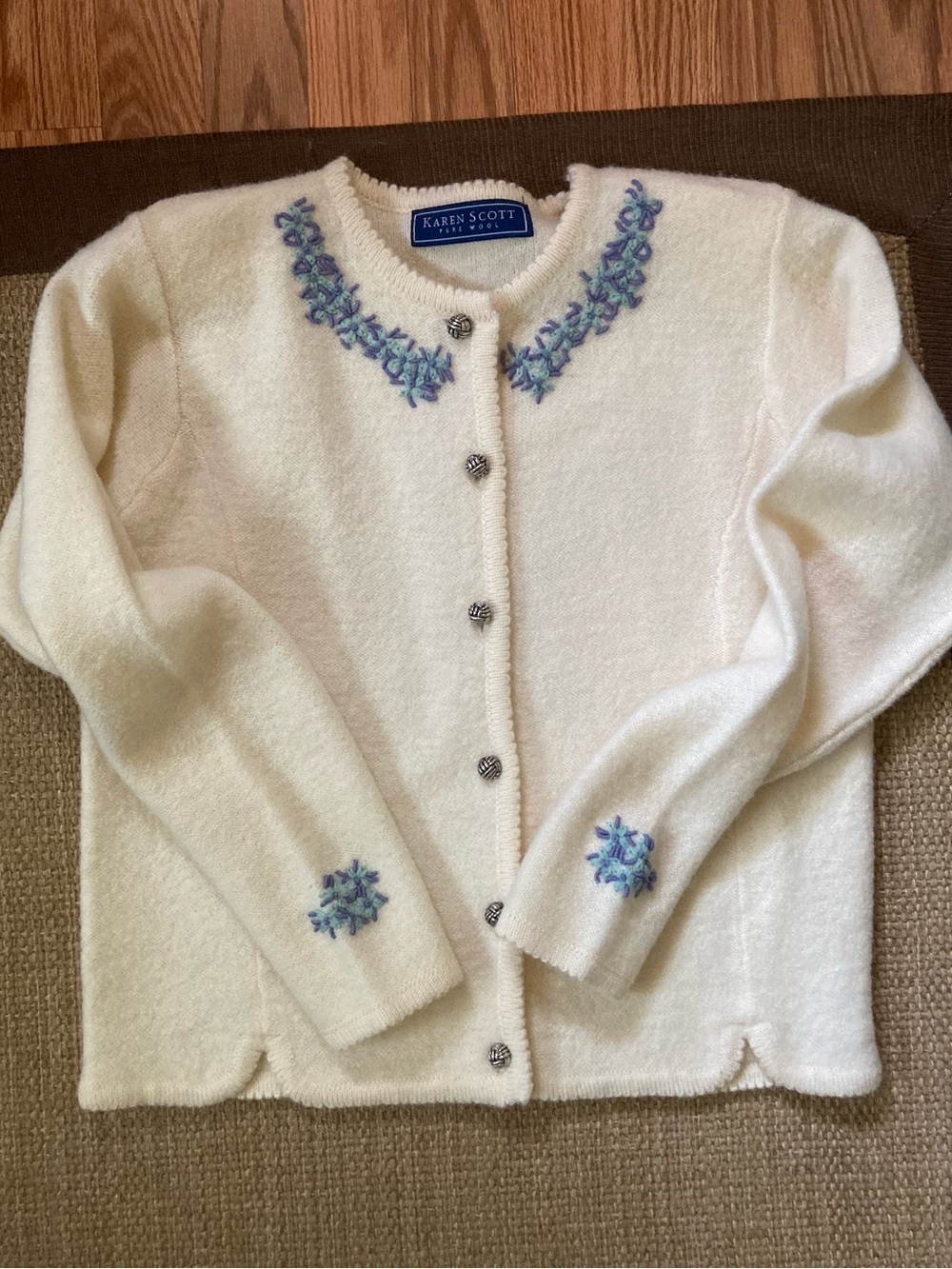 Vintage Karen Scott Wool Cardigan Size Small